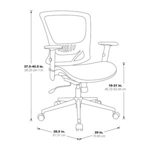 height adjustable arms and chrome base with dual wheel carpet casters. Upgrade your office seating with the Work Smart Mesh Seat & Back Managers Chair.