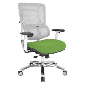 Enjoy your daily work routine with the Proline II Managers Chair. Keep cool and comfortable with breathable vertical mesh on contoured back. Adjustable lumbar support and 2 to 1 synchro tilt provides customized ergonomic comfort. Provide professional style with a polished aluminum base and heavy duty dual wheel carpet casters for smooth mobility. 7 adjustable features and affordable price make this an intuitive choice for any office.