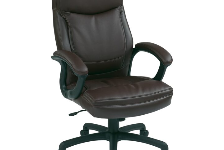 Executive High Back Burgundy Bonded Leather Chair with Locking Tilt Control and Match Stitching
