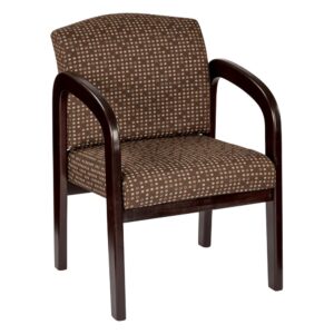 Update your business office décor while providing guests with comfortable seating with this Mahogany finished chair. A thick padded seat and backrest intelligently constructed with a high quality foam