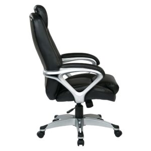 Headrest and Coated Base Feturing Coil Spring Seating Comfort. Headrest. One Touch Pneumatic Seat Height Adjustment. Locking Tilt Control with Adjustable Tilt Tension.