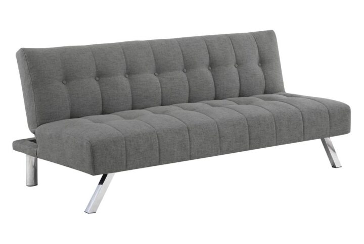 Curl up for a relaxing evening with the Sawyer Futon Sofa. Details like squared button tufting