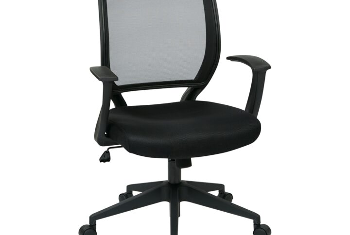 Screen Back Black Fabric Task Chair with "T" Arms