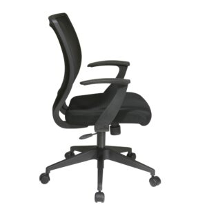 Screen Back Black Fabric Task Chair with "T" Arms