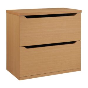 lateral file cabinet. Integrated drawer pulls paired with euro-style easy glide hardware allows each double width drawer to open and close with ease. Enjoy simple assembly with Lockdowel™ fastening system