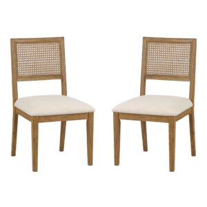The timeless and serene look of the Alaina Cane Back Dining Chair’s Transitional style will enhance any décor. Rustic