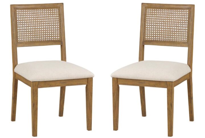 The timeless and serene look of the Alaina Cane Back Dining Chair’s Transitional style will enhance any décor. Rustic
