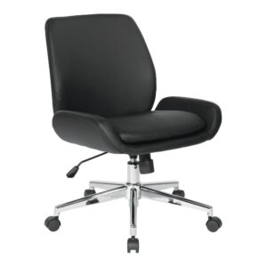 Create a sophisticated focal point in your office with our elegant modern scoop design. The contoured back with built-in lumbar support