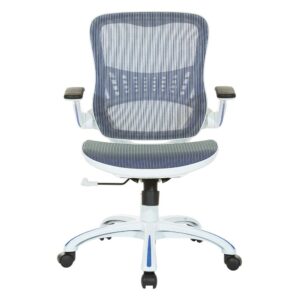 functional seating for the home office that helps you work hard all day long. Enjoy the comfort of breathable mesh fabric and built-in lumbar support alongside the attractive white frame finish of this stylish office chair. The adjustable seat height makes this chair ideal for a variety of users. Upgrade your home office seating with the Riley managers chair.