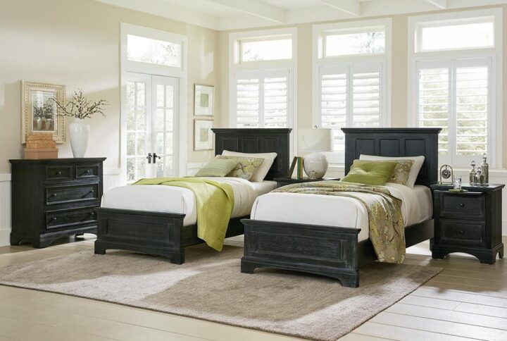 A transitional take on farmhouse design. The farmhouse basics twin bed collection will rejuvenate your home furnishings. This collection includes two twin bed sets