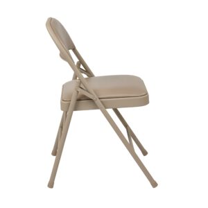 Folding Chair with Vinyl Seat and Back (Tan) (4-Pack )