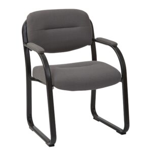 Deluxe Charcoal fabric Visitors Chair with Sled Base