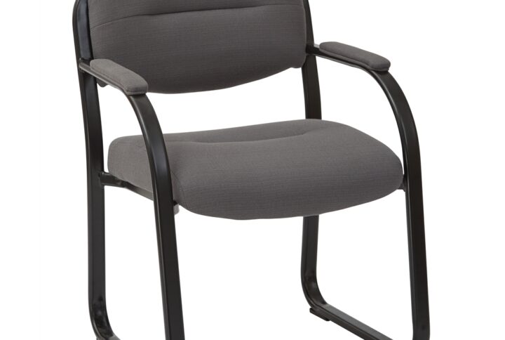Deluxe Charcoal fabric Visitors Chair with Sled Base