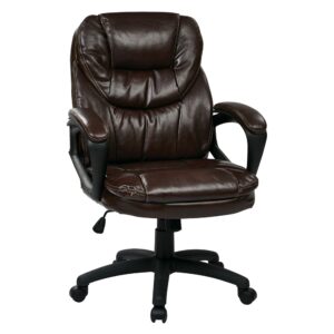 Faux Leather Managers Chair with Padded Arms