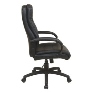 Work Smart High Back Faux Leather Executive Chair with Padded Arms