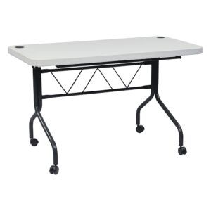 Work Smart 4’ Resin Multi Purpose Flip Table with Locking Casters