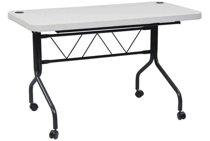 Work Smart 4’ Resin Multi Purpose Flip Table with Locking Casters