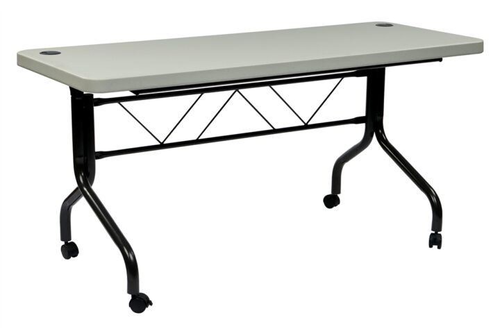 Work Smart 5’ Resin Multi Purpose Flip Table with Locking Casters