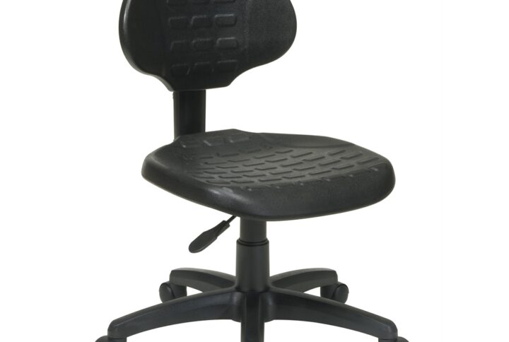 Task Chair. Contour Self Skinned Urethane Seat and Back with Built-in Lumbar Support. One Touch Pneumatic Seat Height Adjustment. Back Height Adjustment. Heavy Duty Nylon Base with Dual Wheel Carpet Casters.