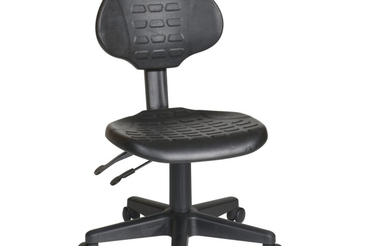 Ergonomic Chair with Seat Tilt and Back Angle Adjustment . Contour Self Skinned Urethane Seat and Back with Built-in Lumbar Support. One Touch Pneumatic Seat Height Adjustment. Multi Task Control (one lever for seat and back angle adjustment) Heavy Duty Nylon Base with Dual Wheel Carpet Casters.