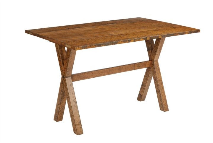 McKayla Flip Top Table in Distressed Brown Finish