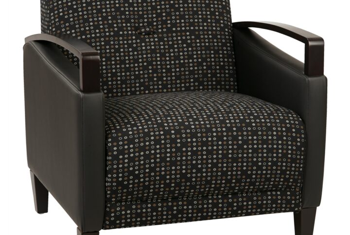 Main Street 2-Tone Custom Onyx & Black Fabric Chair with Espresso Finish Wood Accents
