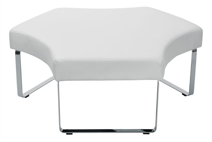 Meetup Lounge Module with Chrome Legs and White Dillon Fabric