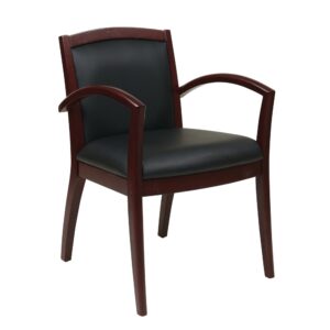 Napa Mahogany Guest Chair With Full Cushion Back (1-Pack)