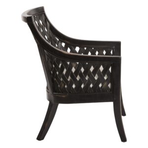 Plantation Lounge Chair With Cushion in Antique Black Finish