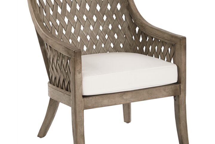 Plantation Lounge Chair With Cushion in Grey Wash Finish