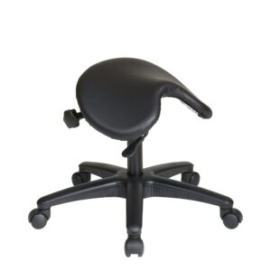 Pneumatic Drafting Chair. Backless stool with Saddle Seat and Seat Angle Adjustment. Height Adjustment 19" to 24"