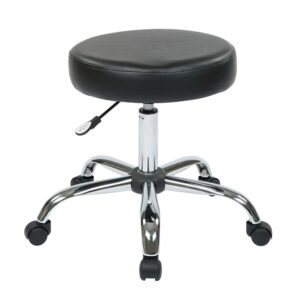 Pneumatic Drafting Chair. Backless stool with Vinyl Seat. Height Adjustment 19.25 to 24.5