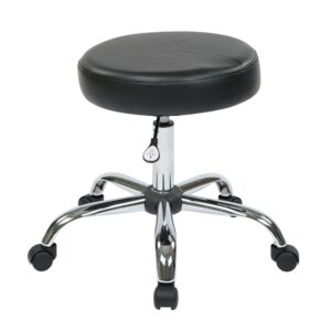 Pneumatic Drafting Chair. Backless stool with Vinyl Seat. Height Adjustment 19.25 to 24.5