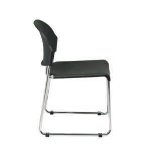 4 Pack Stack Chair with Plastic Seat and Back. Plastic Color: Grey (-2) Chrome Finish Steel Frame.