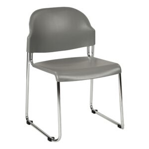 2-Pack Stack Chair with Plastic Seat and Back. Plastic Seat and Back. Plastic Colors: Grey (-2)