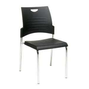 Straight Leg Stack Chair with Plastic Seat and Back. Black. 2 Pack. Plastic Seat and Back. Available in 2 (STC8300C2)