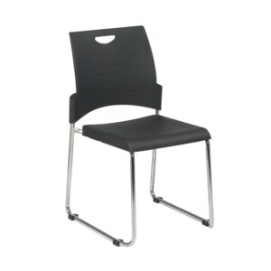 Straight Leg Stack Chair with Plastic Seat and Back. Black. 2-Pack. Plastic Seat and Back. Available in 2 (STC8300C2)