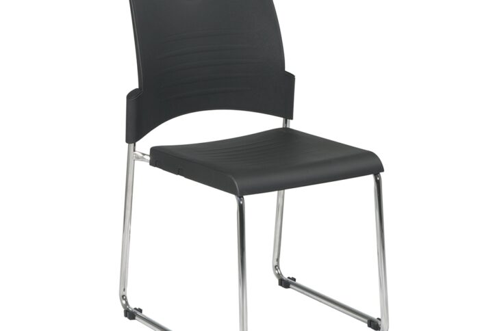 Straight Leg Stack Chair with Plastic Seat and Back. Black. 2-Pack. Plastic Seat and Back. Available in 2 (STC8300C2)