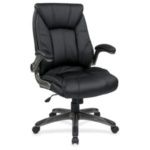 This Faux Leather Managers Chair is a brilliant combination of elegance and function. Customize for individual comfort with one-touch pneumatic seat-height adjustment from 18-1/2" to 21-3/4"