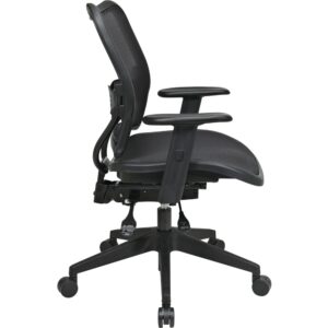 this office task chair features polyurethane arms that adjust in height and width. Chair also features pneumatic seat-height adjustment from 19" to 23-1/2". The heavy-duty