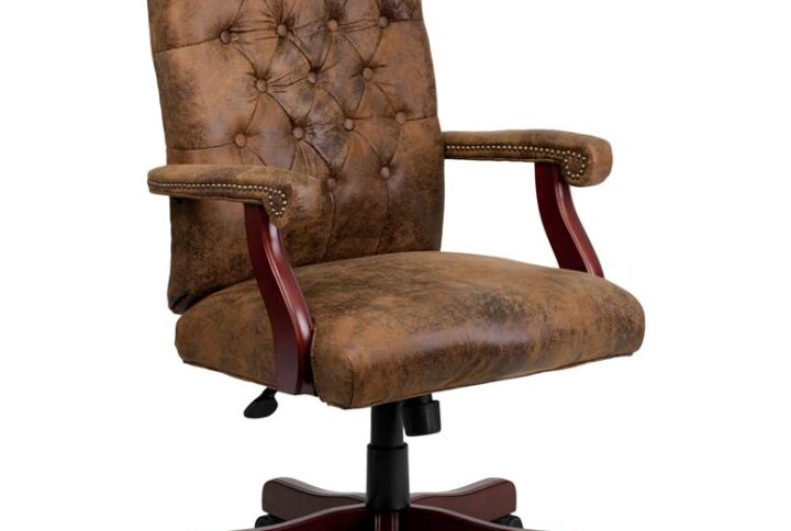 Give your office a refined look with a traditional tufted office chair that never goes out of style. This classic executive office chair makes a statement all on its own to let clients know that you are about your business when they enter your office. This luxurious traditional desk chair is upholstered in sumptuous ultra-suede material that feels amazing to the touch. Handsomely styled
