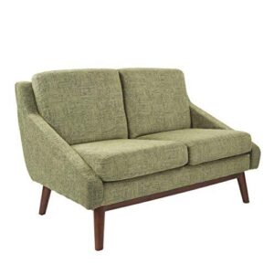 Davenport Loveseat in Olive Fabric with Coffee Legs K/D
