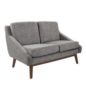 Davenport Loveseat in Chacoal Fabric with Coffee Legs K/D