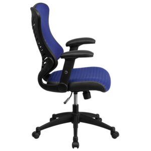 then you're in for a real treat with this blue mesh ergonomic task chair. The ventilated design allows air to circulate to your back