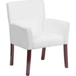 Be daring with your office decor by adding white seating. This attractive white LeatherSoft guest chair will stand out when guests come into your place of business or inside your office. Even if you're not furnishing an office you can make a conversational setting off your living room or in that room you can't figure out what put in
