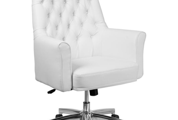 This button tufted executive office chair combines old world craftsmanship with modern seating principles