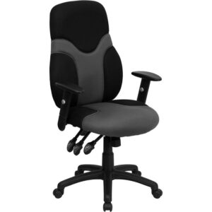 This multi-functional task office chair will give you an edge on comfort with its design and adjusting capabilities. Chair is attractively designed with its two-tone mesh upholstery that is seamlessly outlined in the seat and back of the chair. High back office chairs extend to the upper back for greater support and relieve tension in the lower back