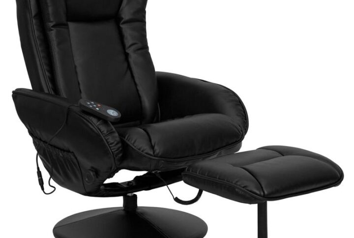 Who says you can't have it all? This black massaging recliner and ottoman set with soft and durable LeatherSoft upholstery is a comfortable place to spend some quality time