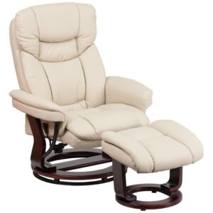 Get cozy and relaxed at the end of a long day with this  LeatherSoft upholstered recliner chair and ottoman set. Designed to deliver exceptional comfort with long-lasting durability