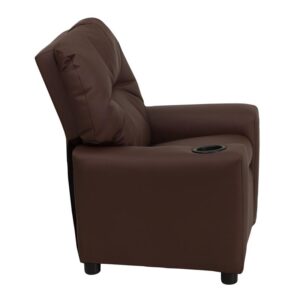 they will be thrilled to have their own recliner! This brown recliner chair for kids with plush padding is a perfect spot to watch TV